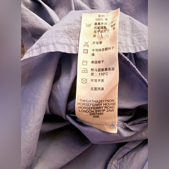 Burberry Brit denim chambray blue tunic shirt with ruffled front  M - Picture 13 of 14